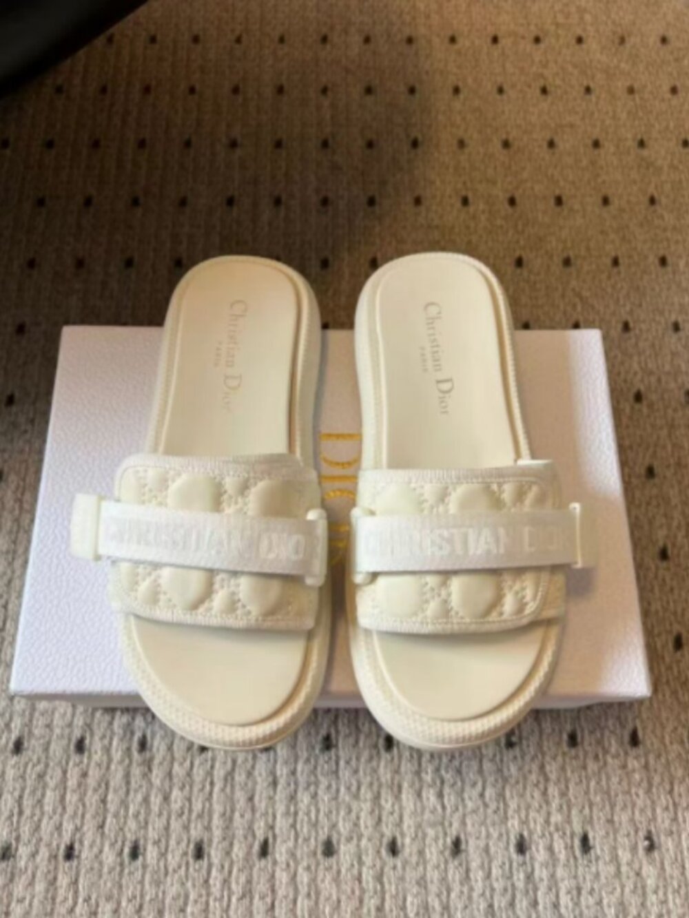 Dior White Slide Sandals for Women